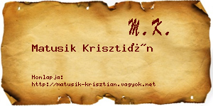 Matusik Krisztián névjegykártya