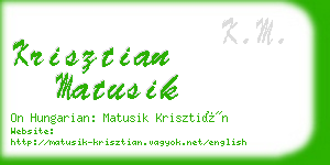 krisztian matusik business card